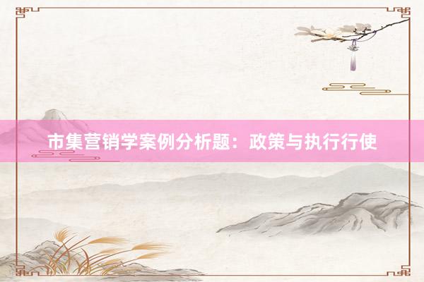 市集营销学案例分析题：政策与执行行使